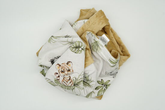 Minky fleece blanket - Safari animals